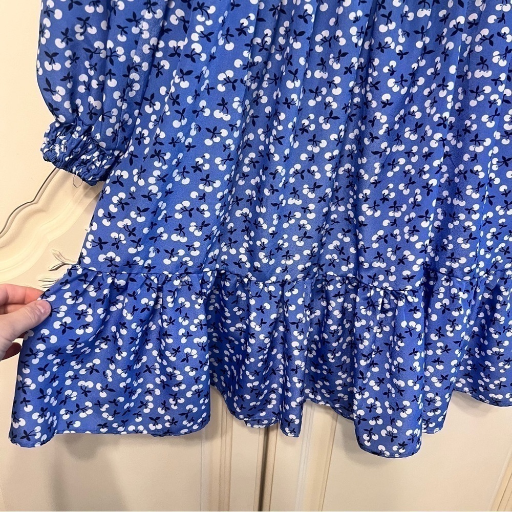 Eliza J Floral Long Sleeve Fit & Flare Cherries Dress, Size 4 - Picture 7 of 13